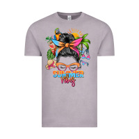 Vintage Zinc summer vibes messy bun Vintage Tee - Zillion Design Studio