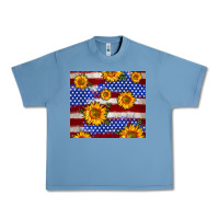 Pebble Blue 4th of July USA flag sunflower 20oz tumbler Urban Heavy Tee - Neo Western