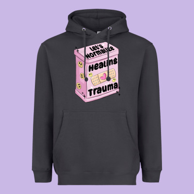 Let's Normalize Healing Trauma Heavyweight Hoodie Designed By Maliassmallbusiness