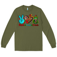 Army Green peace love tequila Long Sleeve Tee - AdoDesignShop