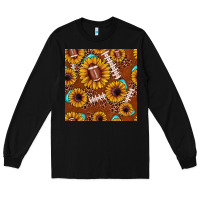 Black football leopard sunflower seamless pattern Long Sleeve Tee - JahusDesignShop