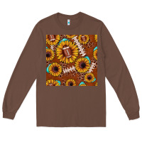 Chestnut football leopard sunflower seamless pattern Long Sleeve Tee - JahusDesignShop