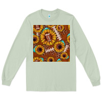 Matcha football leopard sunflower seamless pattern Long Sleeve Tee - JahusDesignShop