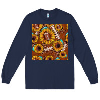 Navy football leopard sunflower seamless pattern Long Sleeve Tee - JahusDesignShop
