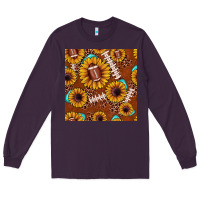 Plum football leopard sunflower seamless pattern Long Sleeve Tee - JahusDesignShop