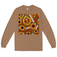 Toasted Coconut football leopard sunflower seamless pattern Long Sleeve Tee - JahusDesignShop