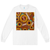 White football leopard sunflower seamless pattern Long Sleeve Tee - JahusDesignShop