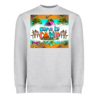Heather Grey born to camp Heavyweight Sweatshirt - Zillion Design Studio