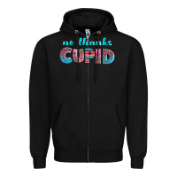 Black no thanks cupid Zipper Hoodie - AdoDesignShop