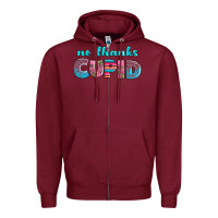 Burgundy no thanks cupid Zipper Hoodie - AdoDesignShop