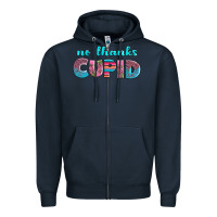 Navy no thanks cupid Zipper Hoodie - AdoDesignShop