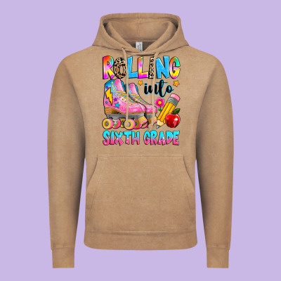 Rolling Into Sixth Grade Vintage Hoodie Designed By Texasbilliewilder