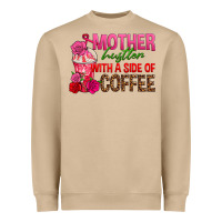 Mushroom mother hustler wt a side of coffee Heavyweight Sweatshirt - texasbilliewilder