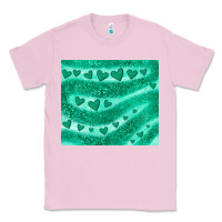 Bubblegum Pink green glitter heart Classic Tee - JahusDesignShop