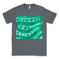Charcoal Heather green glitter heart Classic Tee - JahusDesignShop