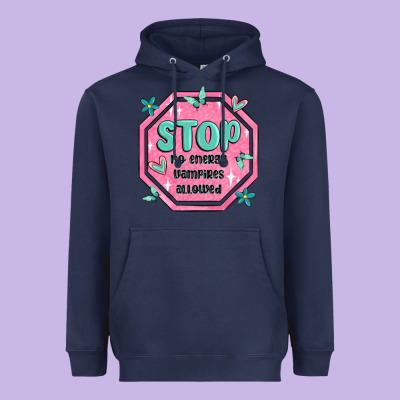 Stop No Energy Vampires Allowed Heavyweight Hoodie Designed By Maliassmallbusiness