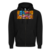 Black usa flag and serape with leopard and sunflowers license plate Zipper Hoodie - Artiststas