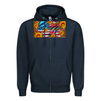 Navy usa flag and serape with leopard and sunflowers license plate Zipper Hoodie - Artiststas