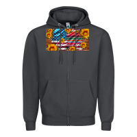 Smoke usa flag and serape with leopard and sunflowers license plate Zipper Hoodie - Artiststas