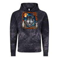 Cloud Black wolf and feathers Vintage Hoodie - RanaPortraitStore
