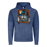 Vintage Denim wolf and feathers Vintage Hoodie - RanaPortraitStore