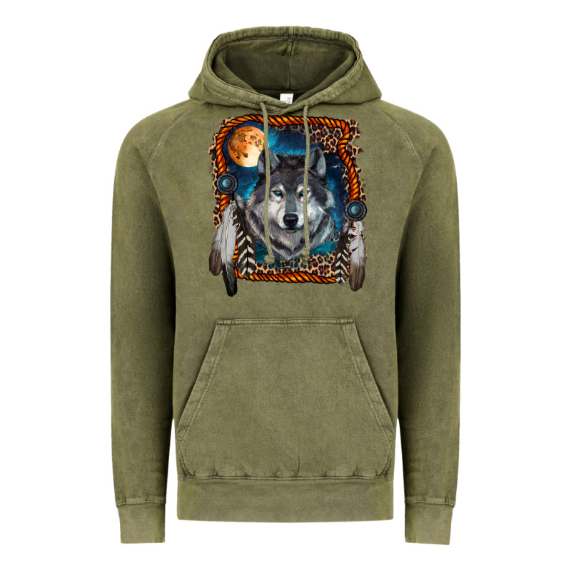 Wolf And Feathers Vintage Hoodie by RanaPortraitStore | Teevron