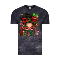 Cloud Black christmas believe afro messy bun Vintage Tee - texasbilliewilder