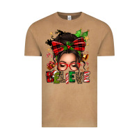 Vintage Camel christmas believe afro messy bun Vintage Tee - texasbilliewilder