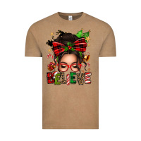 Vintage Coffee christmas believe afro messy bun Vintage Tee - texasbilliewilder