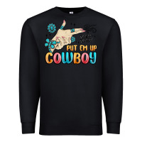 Black western turquoise put em up cowboy Premium Sweatshirt - MaliasSmallBusiness