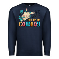 Navy western turquoise put em up cowboy Premium Sweatshirt - MaliasSmallBusiness