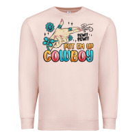 Pale Pink western turquoise put em up cowboy Premium Sweatshirt - MaliasSmallBusiness