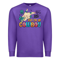 Purple western turquoise put em up cowboy Premium Sweatshirt - MaliasSmallBusiness