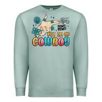 Seafoam western turquoise put em up cowboy Premium Sweatshirt - MaliasSmallBusiness