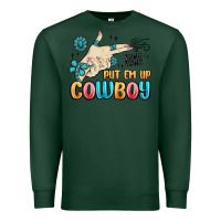 Sports Green western turquoise put em up cowboy Premium Sweatshirt - MaliasSmallBusiness