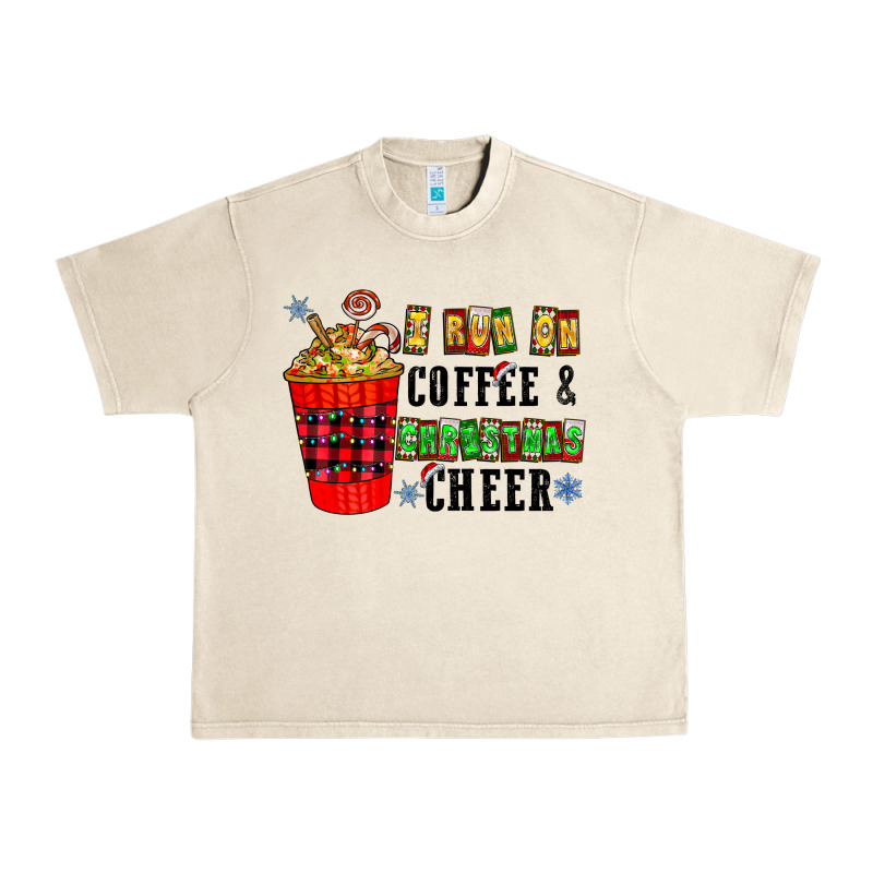 I Run On Coffee & Christmas Cheer Urban Heavy Tee by CowhideDigitalArt | Teevron