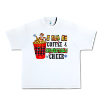 White I Run On Coffee & Christmas Cheer Urban Heavy Tee - CowhideDigitalArt
