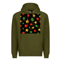Army Green african color stars seamless pattern Premium Hoodie - BundleAndBundleShop