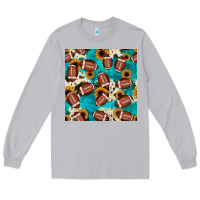 Moon Dust football turquoise cowhide sunflower seamless pattern Long Sleeve Tee - JahusDesignShop