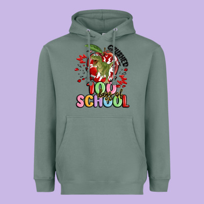 Crushed 100 Days Of School Heavyweight Hoodie Designed By Maliassmallbusiness