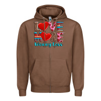 Chestnut love more worry less Zipper Hoodie - AdoDesignShop