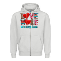 Dove Grey love more worry less Zipper Hoodie - AdoDesignShop