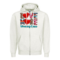 Oatmeal Heather love more worry less Zipper Hoodie - AdoDesignShop