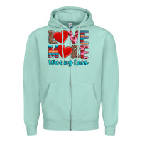 Seafoam love more worry less Zipper Hoodie - AdoDesignShop