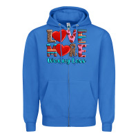 True Royal love more worry less Zipper Hoodie - AdoDesignShop