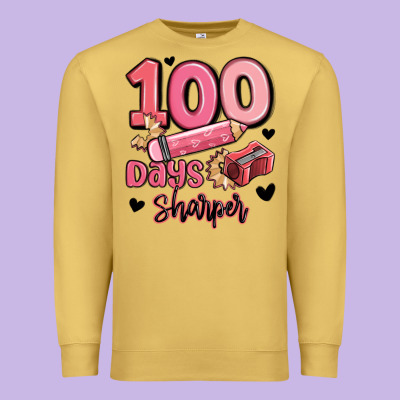100 Days Sharper School Premium Sweatshirt Designed By Maliassmallbusiness