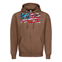 Chestnut usa flag and leopard with wood license plate Zipper Hoodie - Artiststas