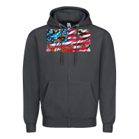 Usa Flag And Leopard With Wood License Plate Zipper Hoodie | Teevron