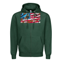 Sports Green usa flag and leopard with wood license plate Zipper Hoodie - Artiststas