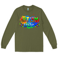 Army Green autısm tribe Long Sleeve Tee - AdoDesignShop